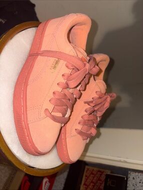 Puma Pink Suede Low-Top Sneakers